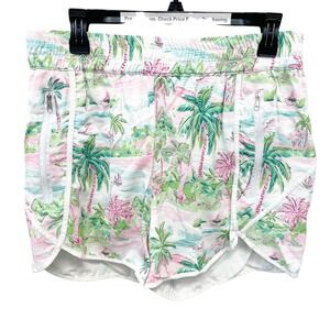 Berry Jane Women's Multicolor Tropical Palm Tree Print Active Shorts Size XL